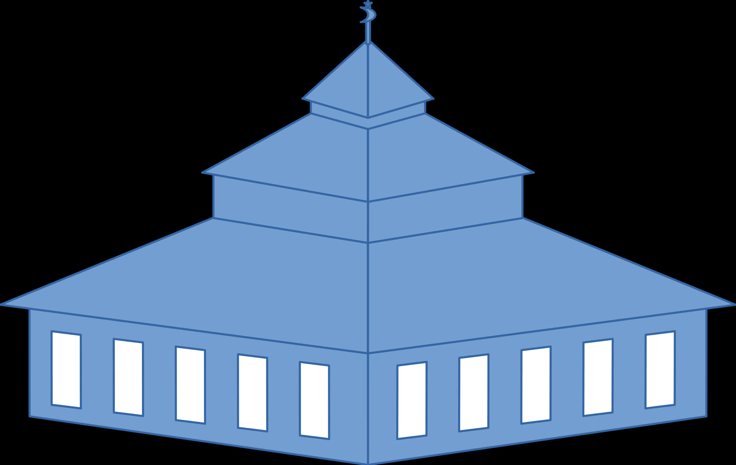 Blue Vector Masjid Illustration PNG