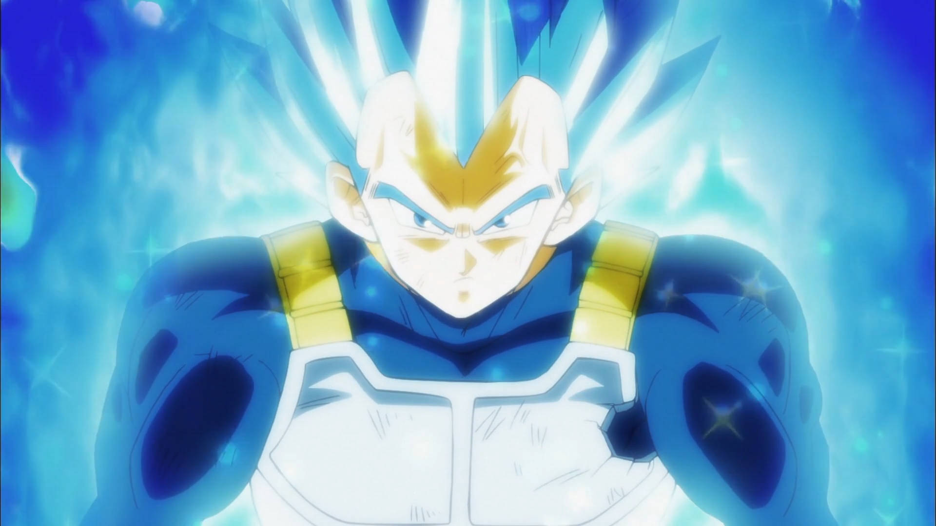 Blue Vegeta Goku Super Saiyan Fierce Aura Wallpaper