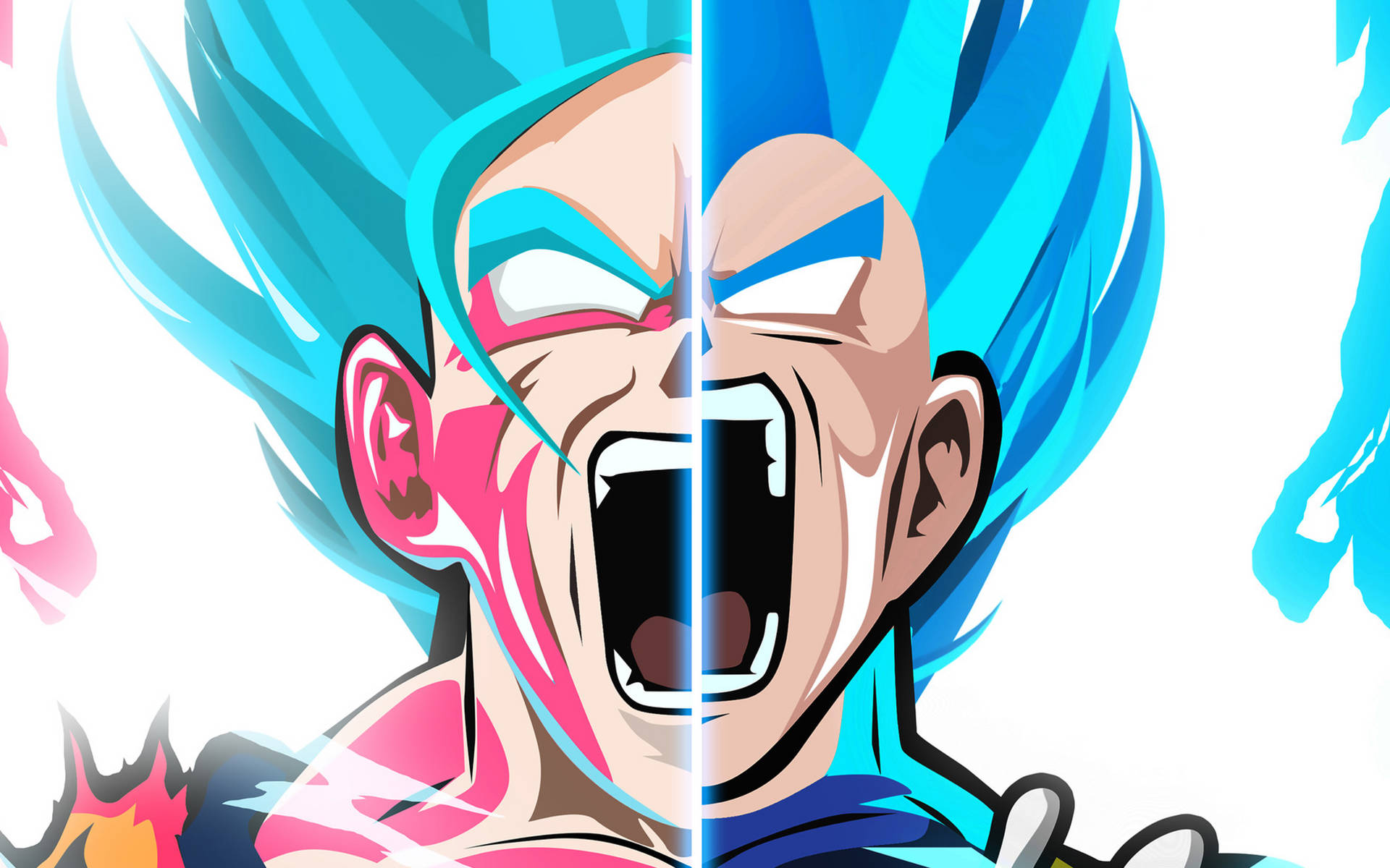 Blå Vegeto Goku Super Saiyan Wallpaper