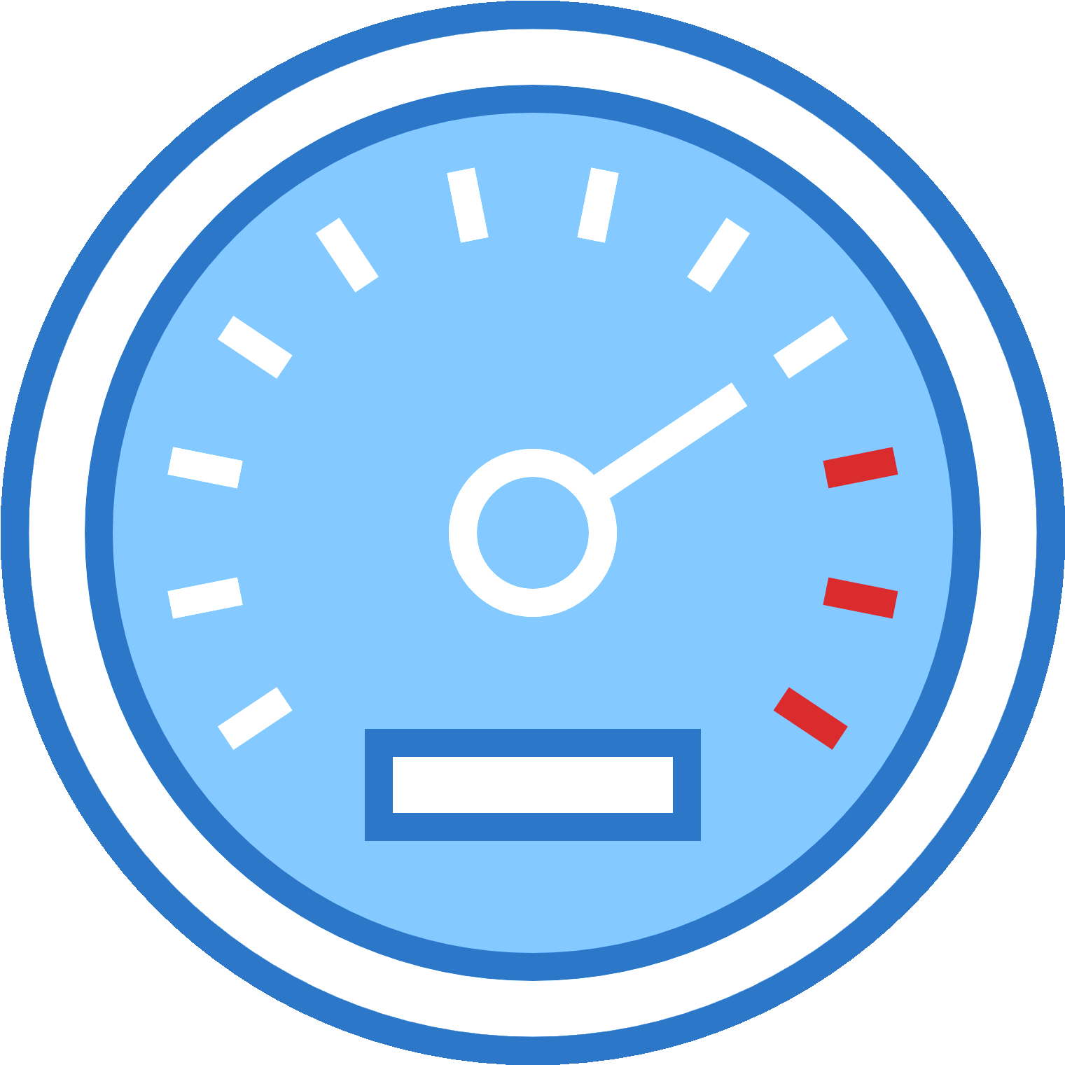 Blue Vehicle Speedometer Graphic PNG