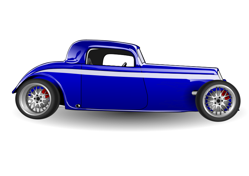 Blue Vintage Hotrod Illustration PNG