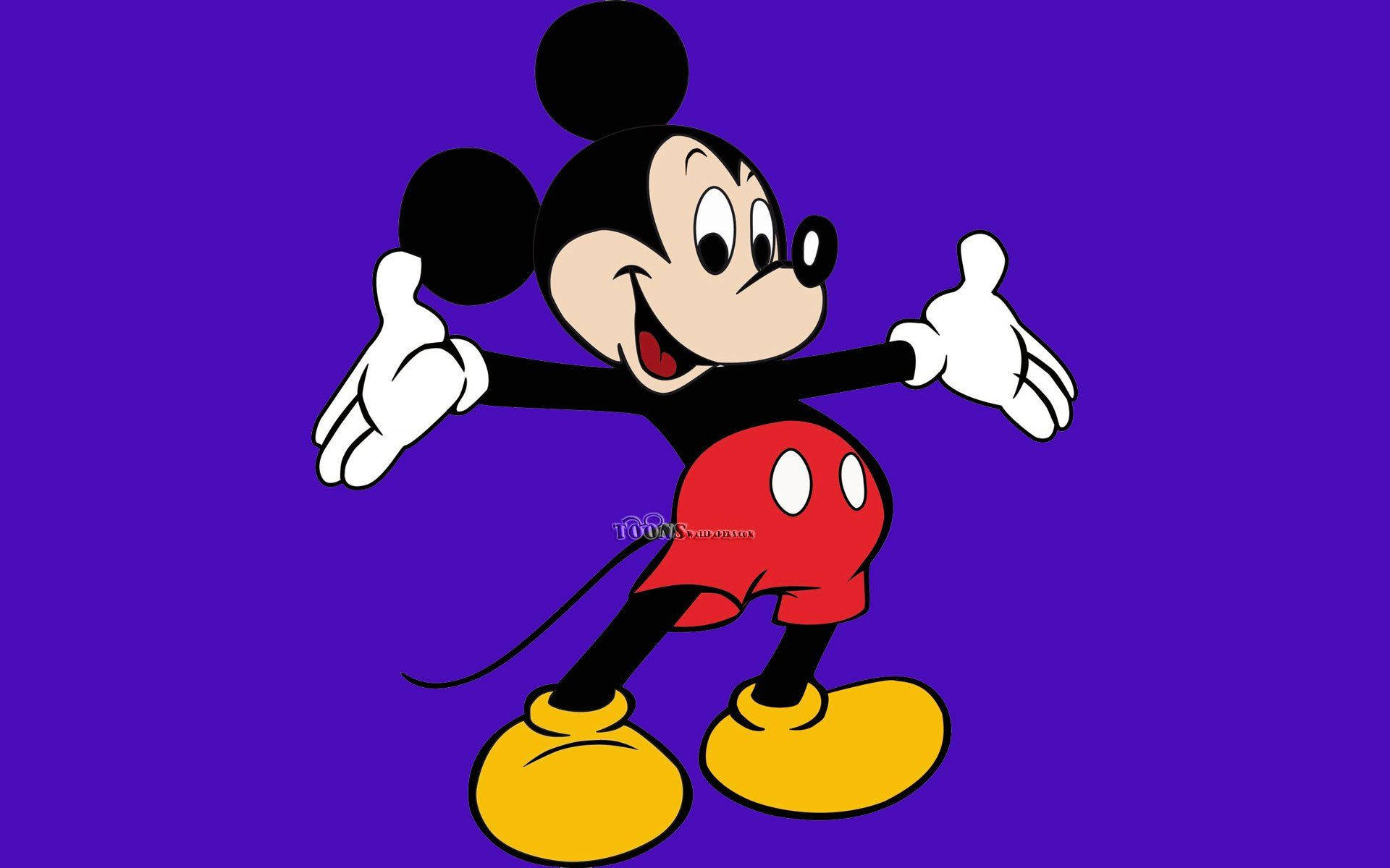 Mickey Mouse Is Ready To Paint The Town Blue-Violet. Wallpaper