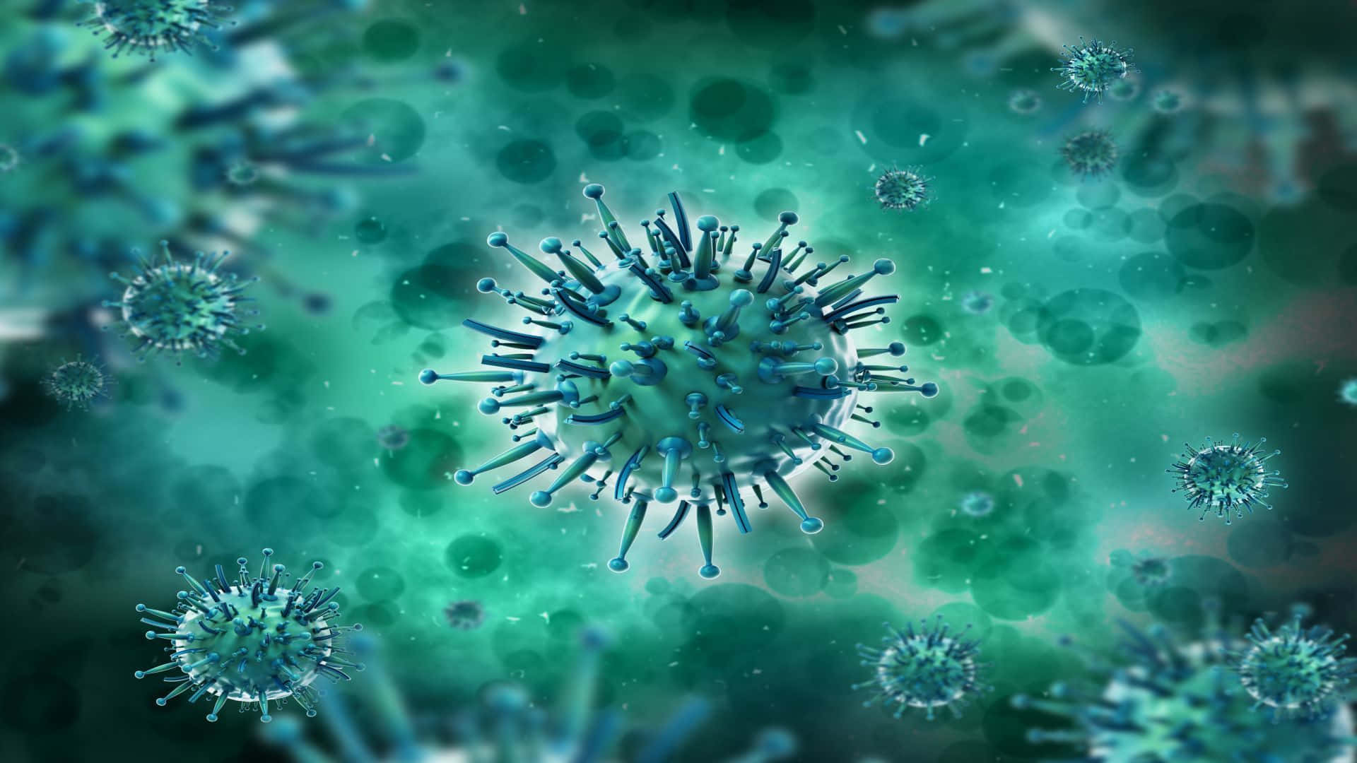 Blue Virulent Virus Wallpaper