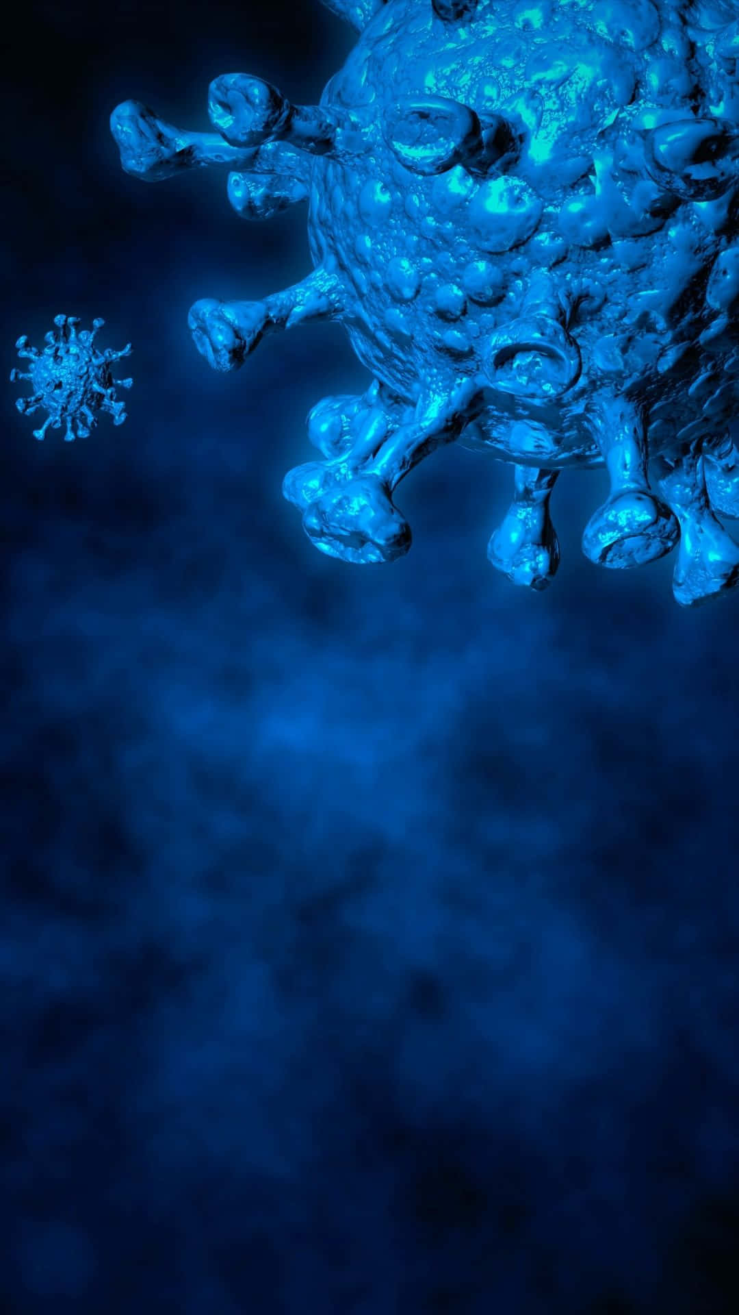 Blue Virus Particle Abstract Wallpaper