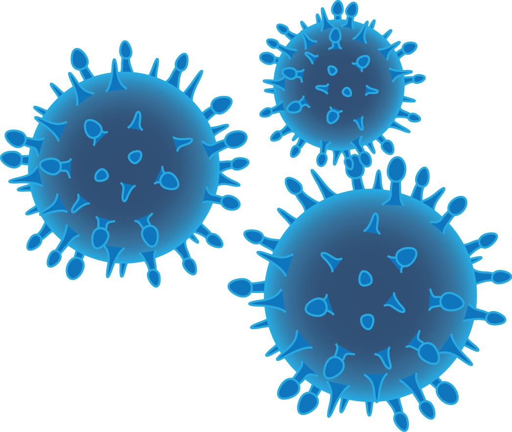 Blue Virus Particles Illustration PNG