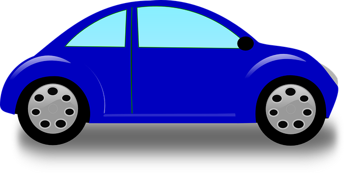 Blue Volkswagen Beetle Illustration PNG