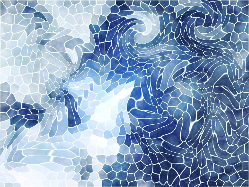 Blue Voronoi Mosaic Wallpaper