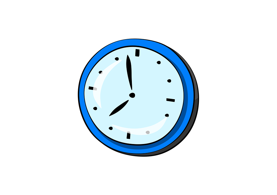 Blue Wall Clock Illustration PNG