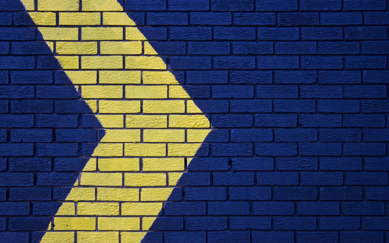 Blue Wall Yellow Diagonal Stripe Wallpaper