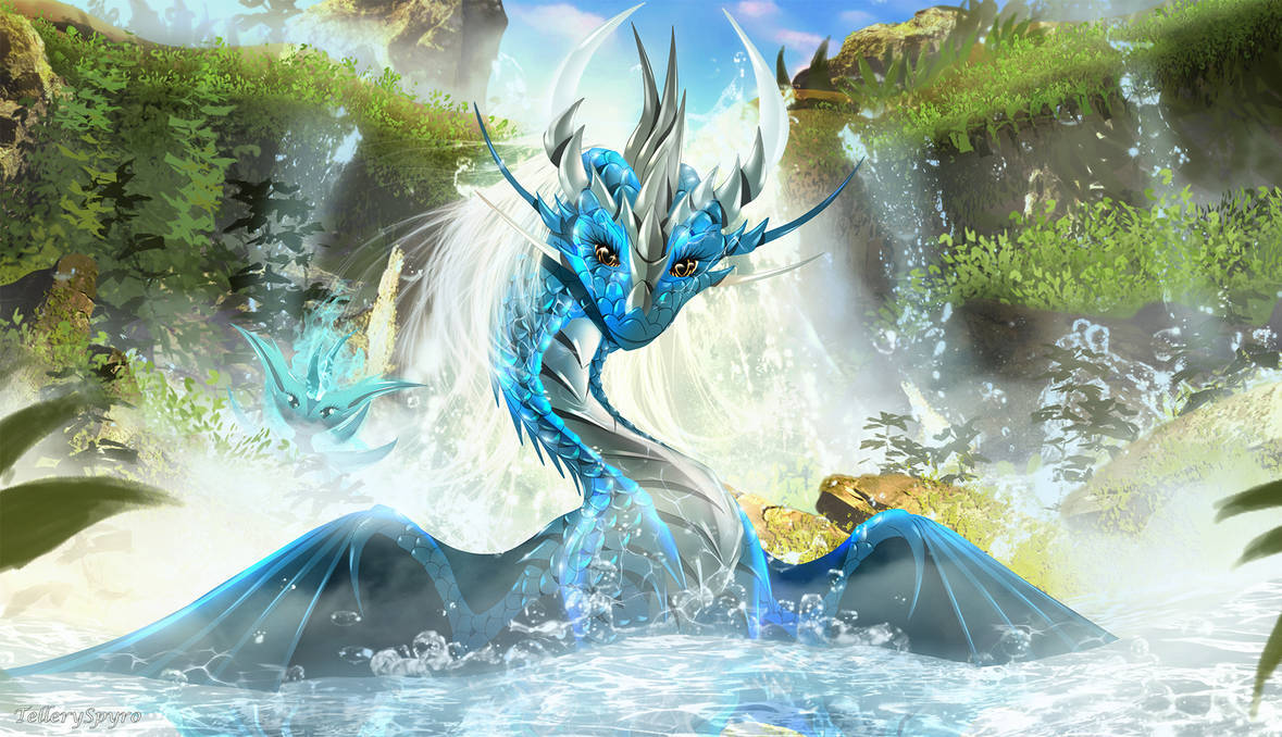Blue Water Dragon Nature And Falls Wallpaper