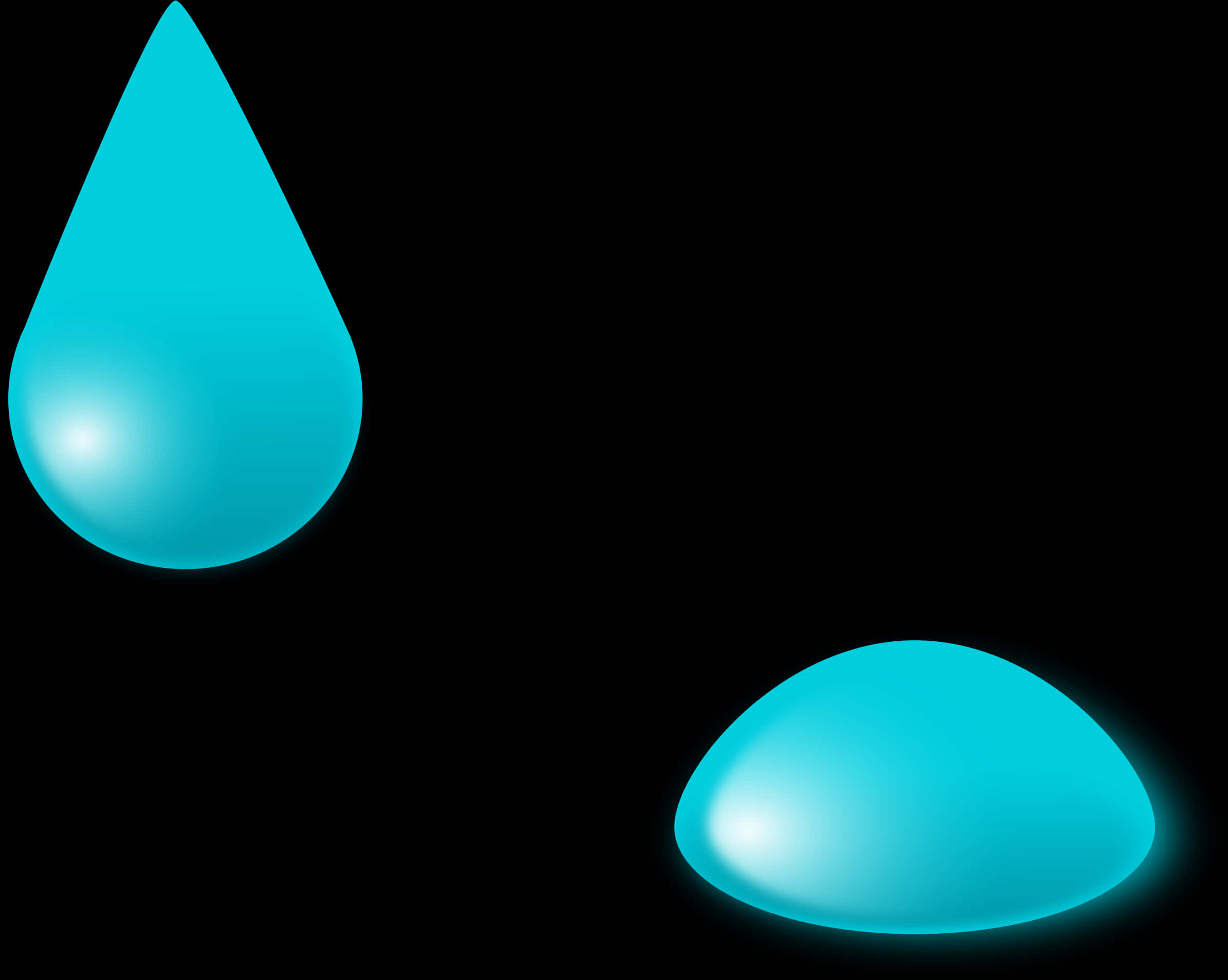 Blue Water Dropand Splash PNG