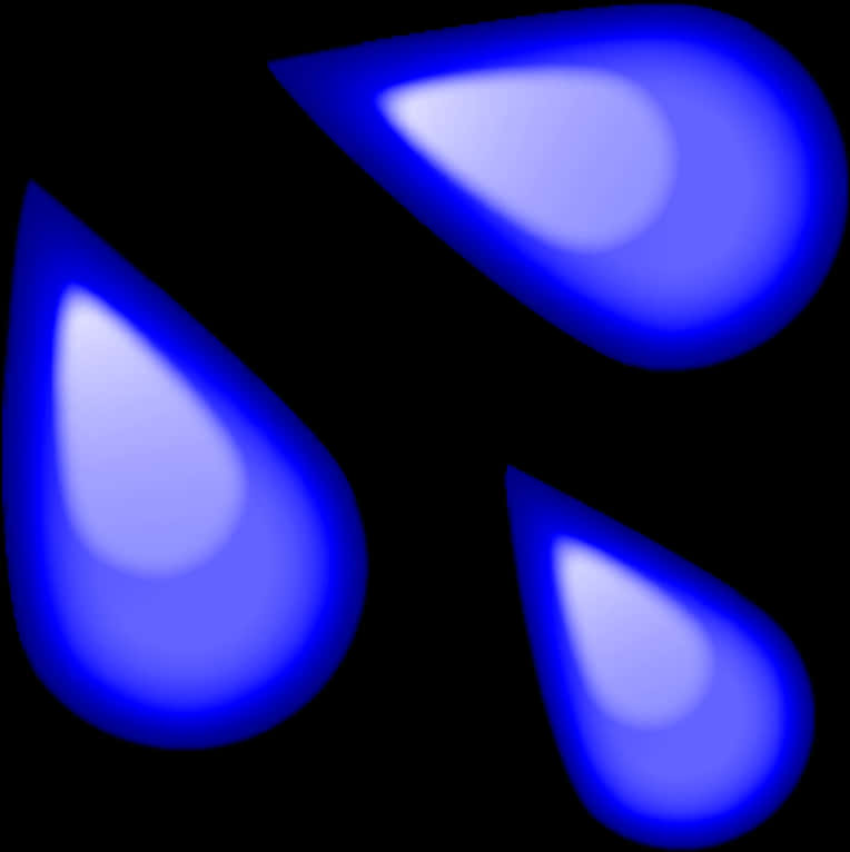 Blue Water Droplets Emoji PNG