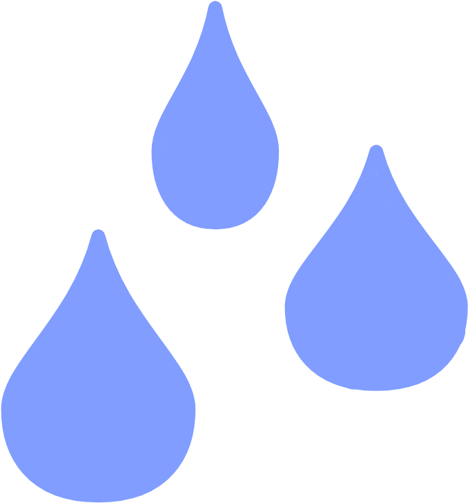 Blue Water Drops Graphic PNG