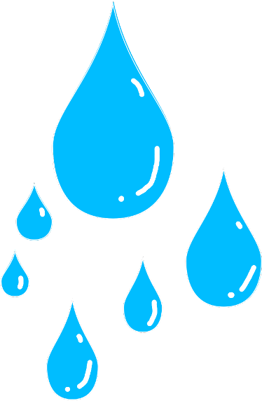 Blue Water Drops Illustration PNG