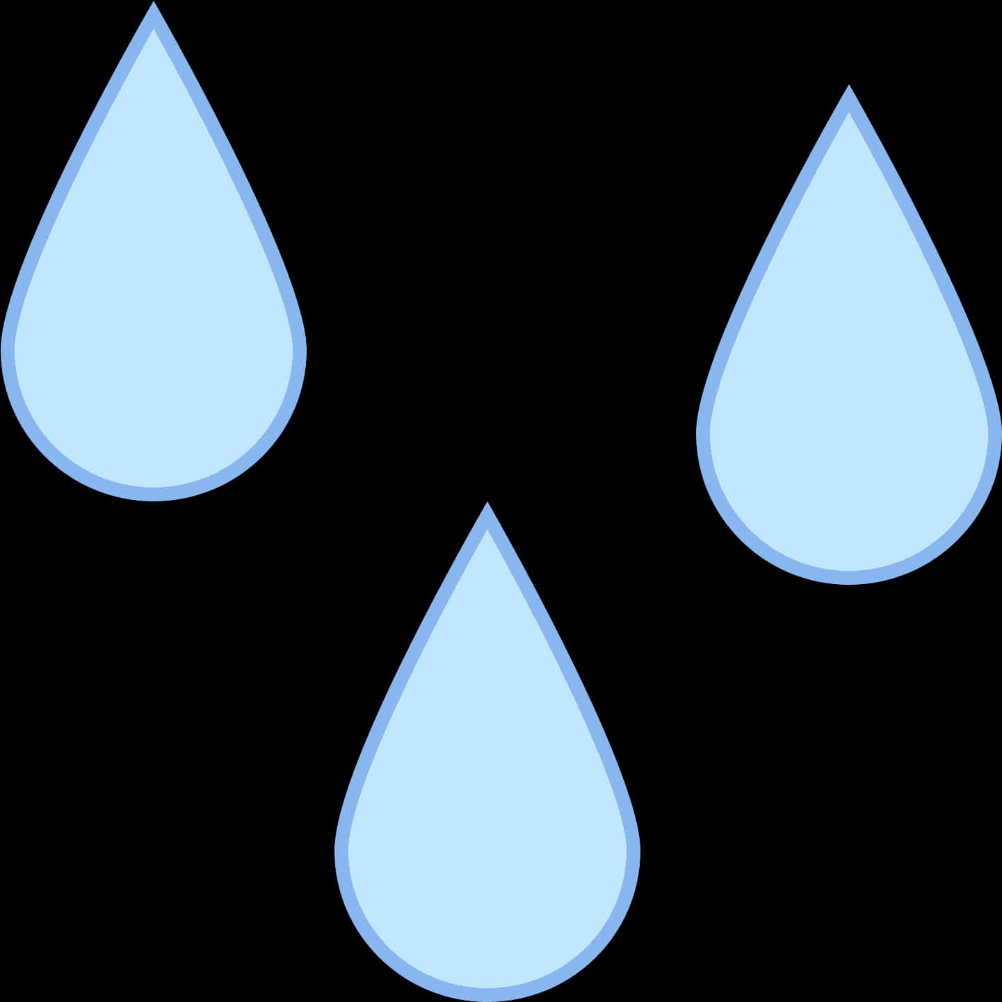 Blue Water Drops Vector Illustration PNG