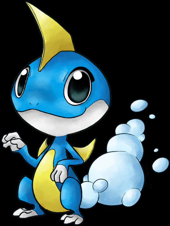 Blue Water Pokemon With Bubbles PNG