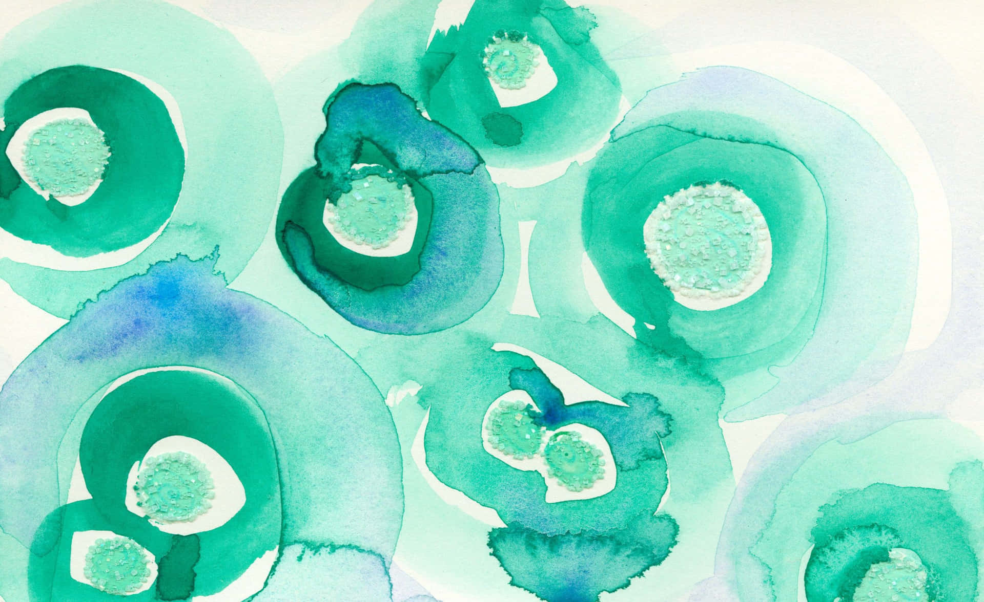 Cell Like Shapes Blue Watercolor Background