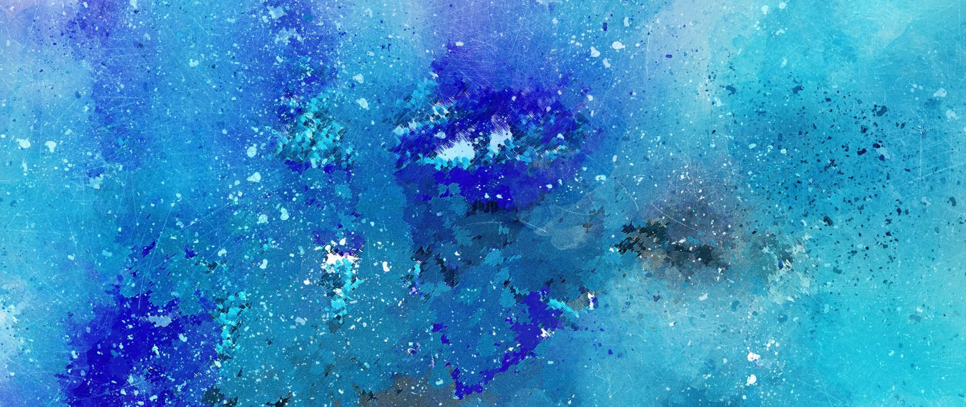 Paint Splashes Blue Watercolor Background