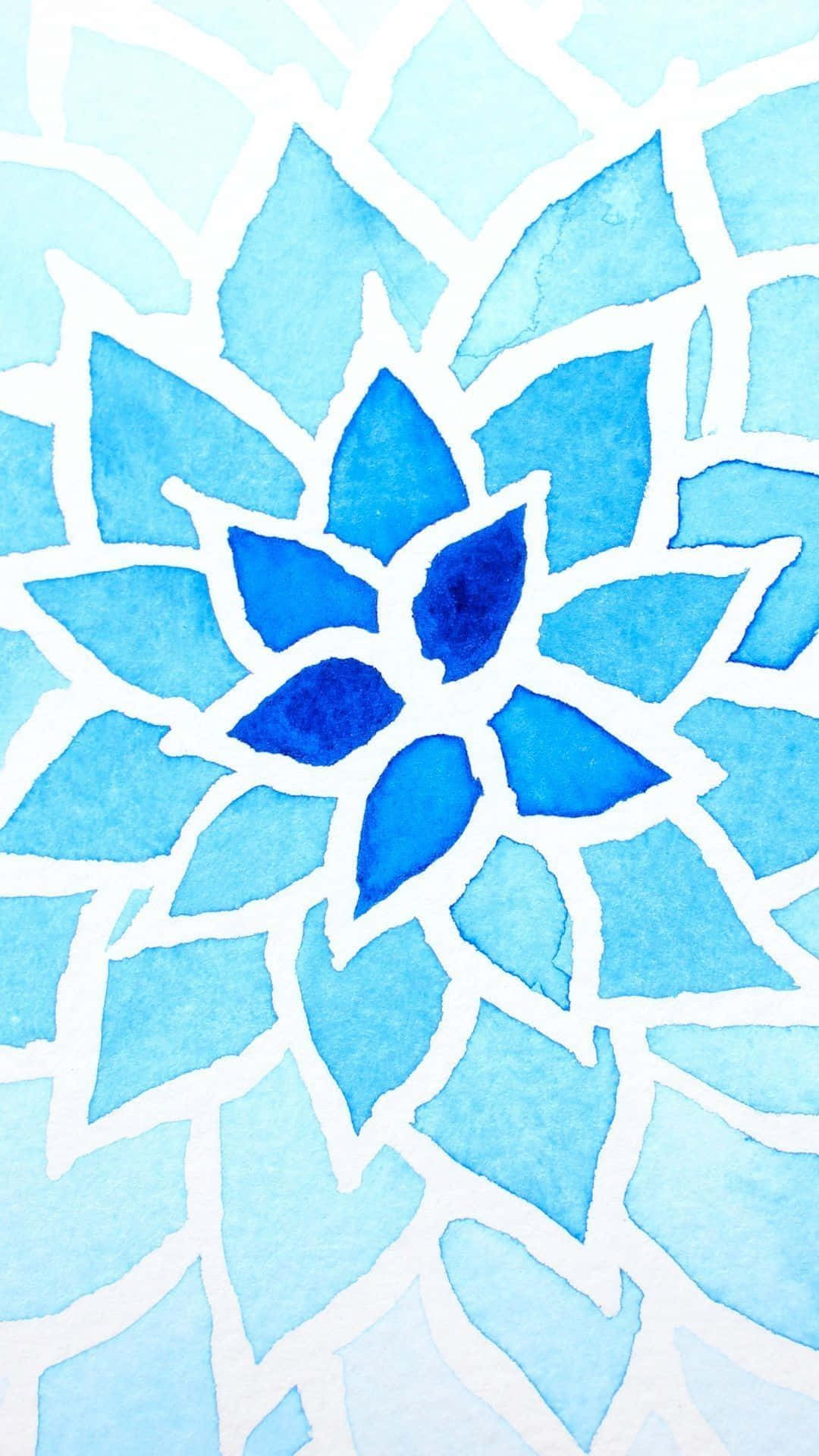 Arranged Petals Blue Watercolor Background