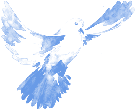 Blue Watercolor Bird Logo PNG