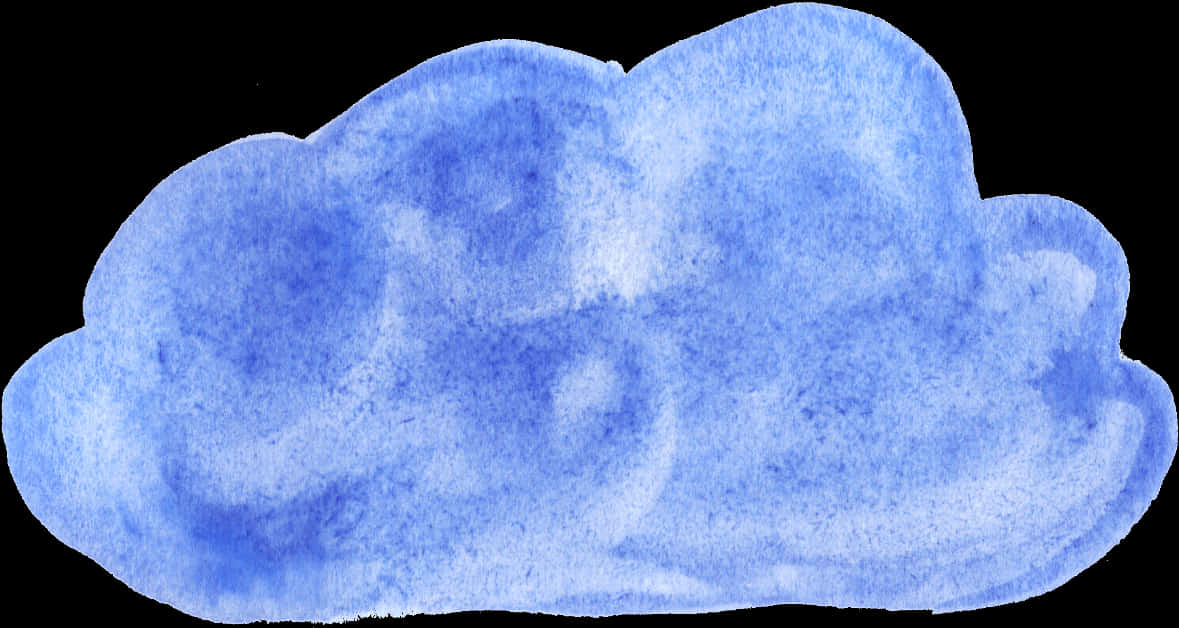 Blue Watercolor Cloud PNG