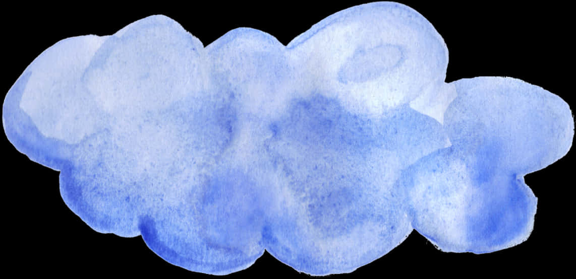 Blue Watercolor Cloud Illustration PNG