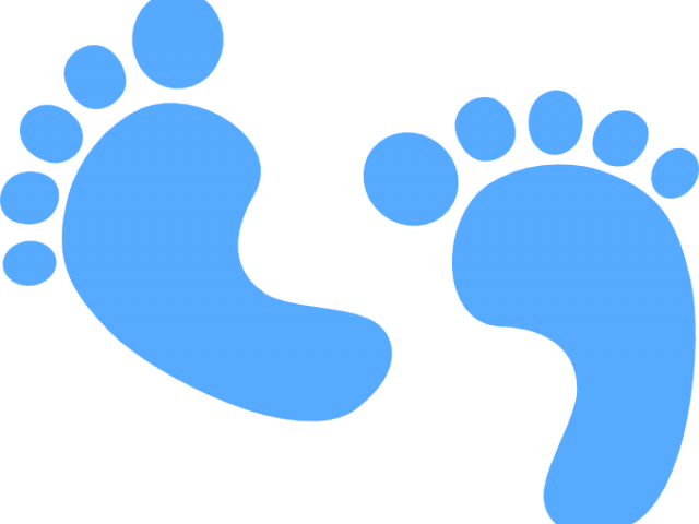 Blue Watercolor Footprints Graphic PNG