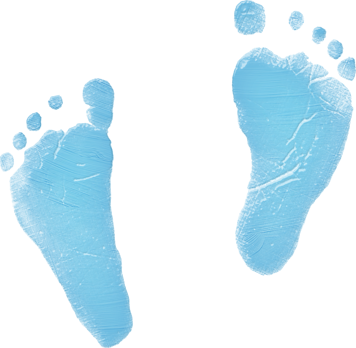 Blue Watercolor Footprints PNG