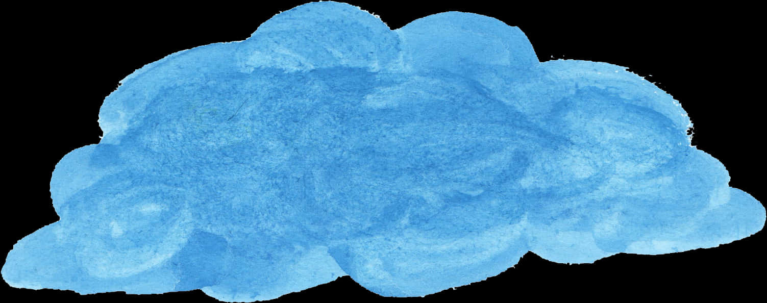 Blue Watercolor Paint Strokeon Black PNG