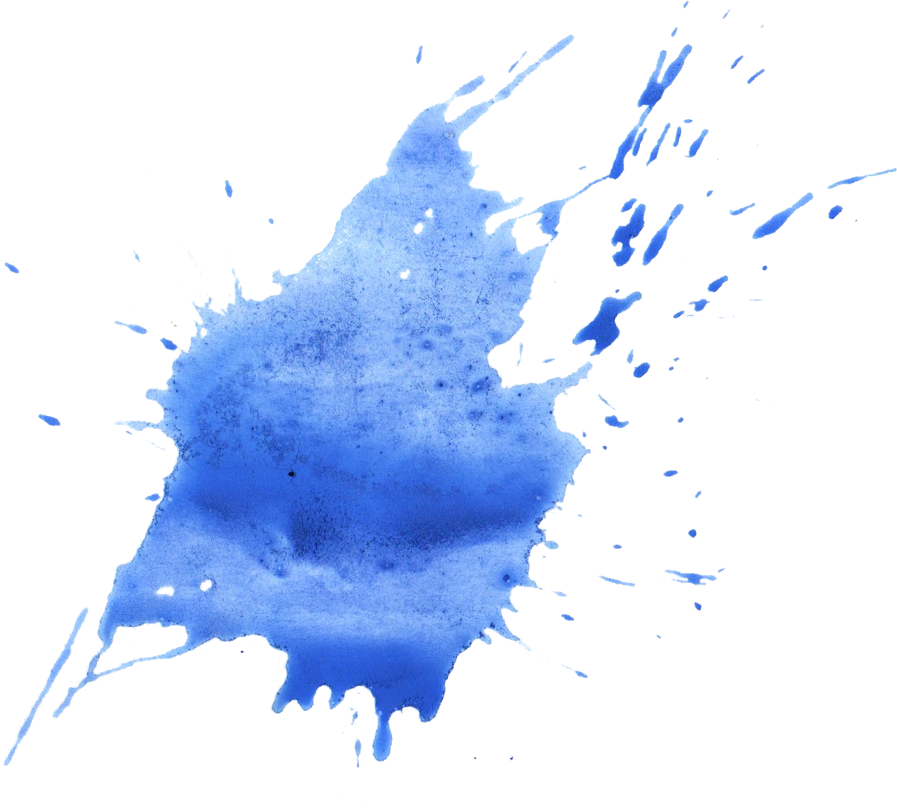 Blue Watercolor Splash Texture PNG