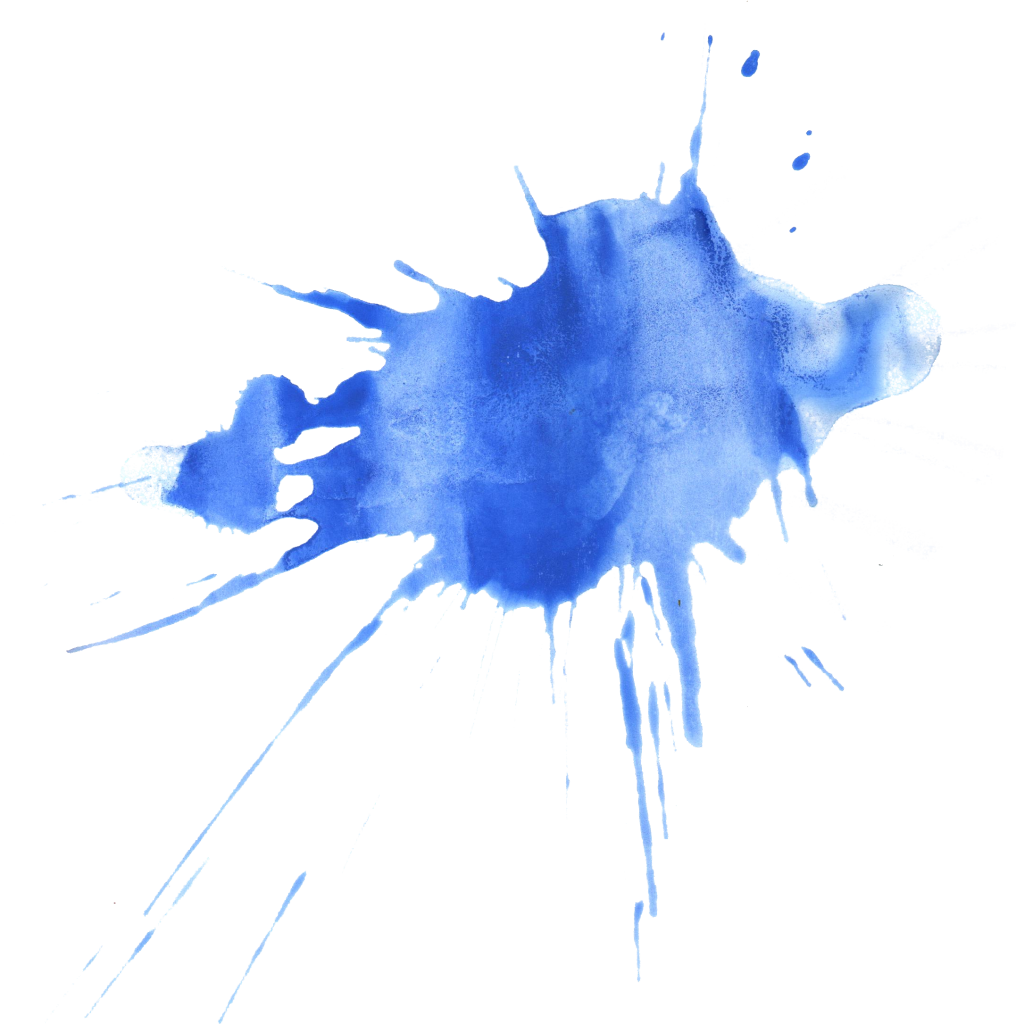 Blue Watercolor Splashon Dark Background.png PNG