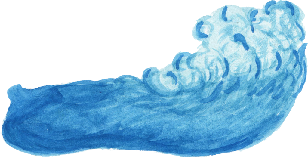 Blue Watercolor Wave PNG