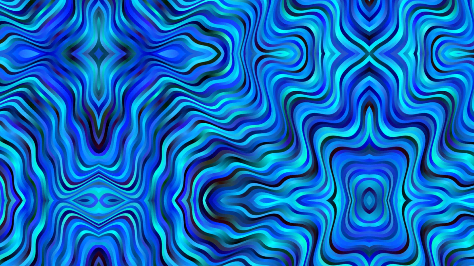 Blue Wave Pattern Art Wallpaper