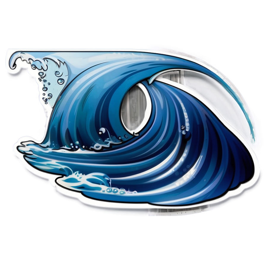 Blue Wave Sticker Png 05252024 PNG