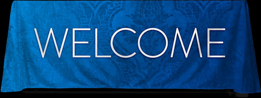 Blue Welcome Mat Textured Background PNG