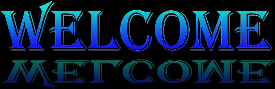 Blue Welcome Text Graphic PNG