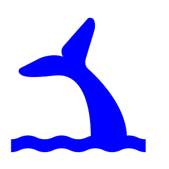 Blue Whale Icon Simple PNG