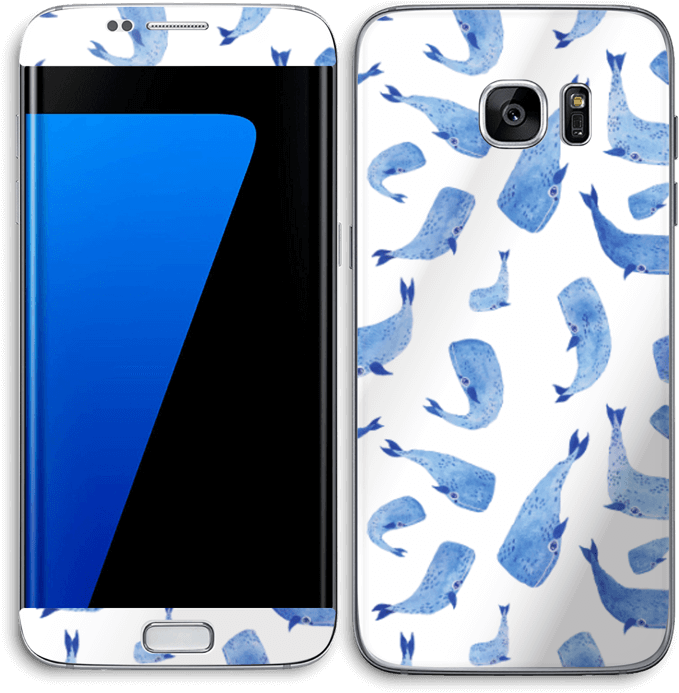 Blue Whale Pattern Smartphone Design PNG