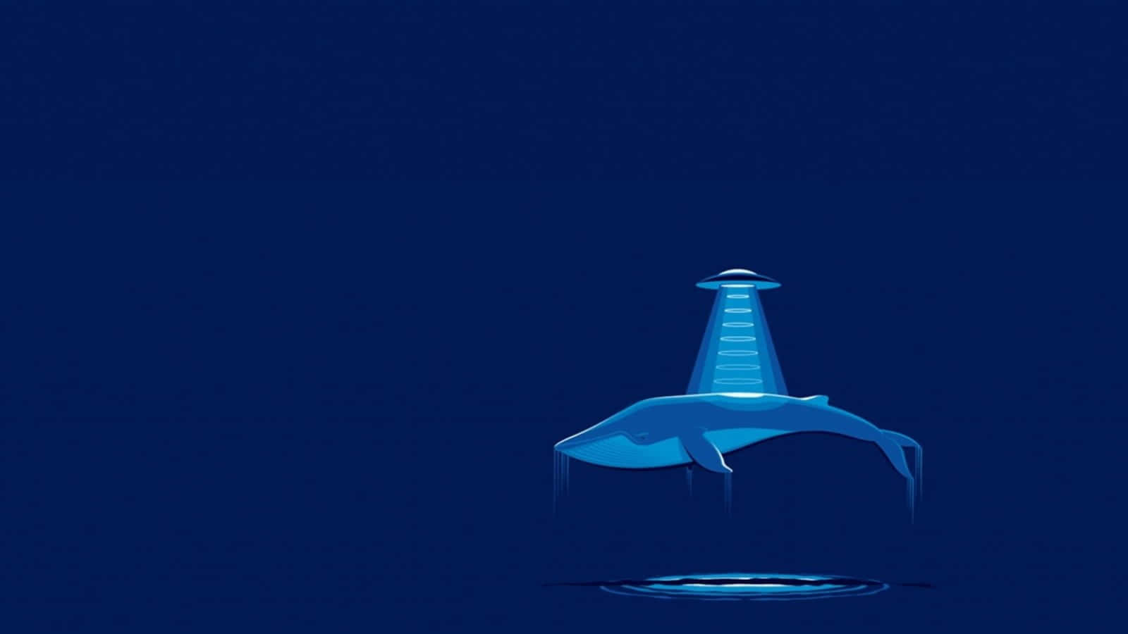 Immaginedi Arte Digitale Di Un'avventura Di Rapimento Da Parte Di Un Alieno Balena Blu.