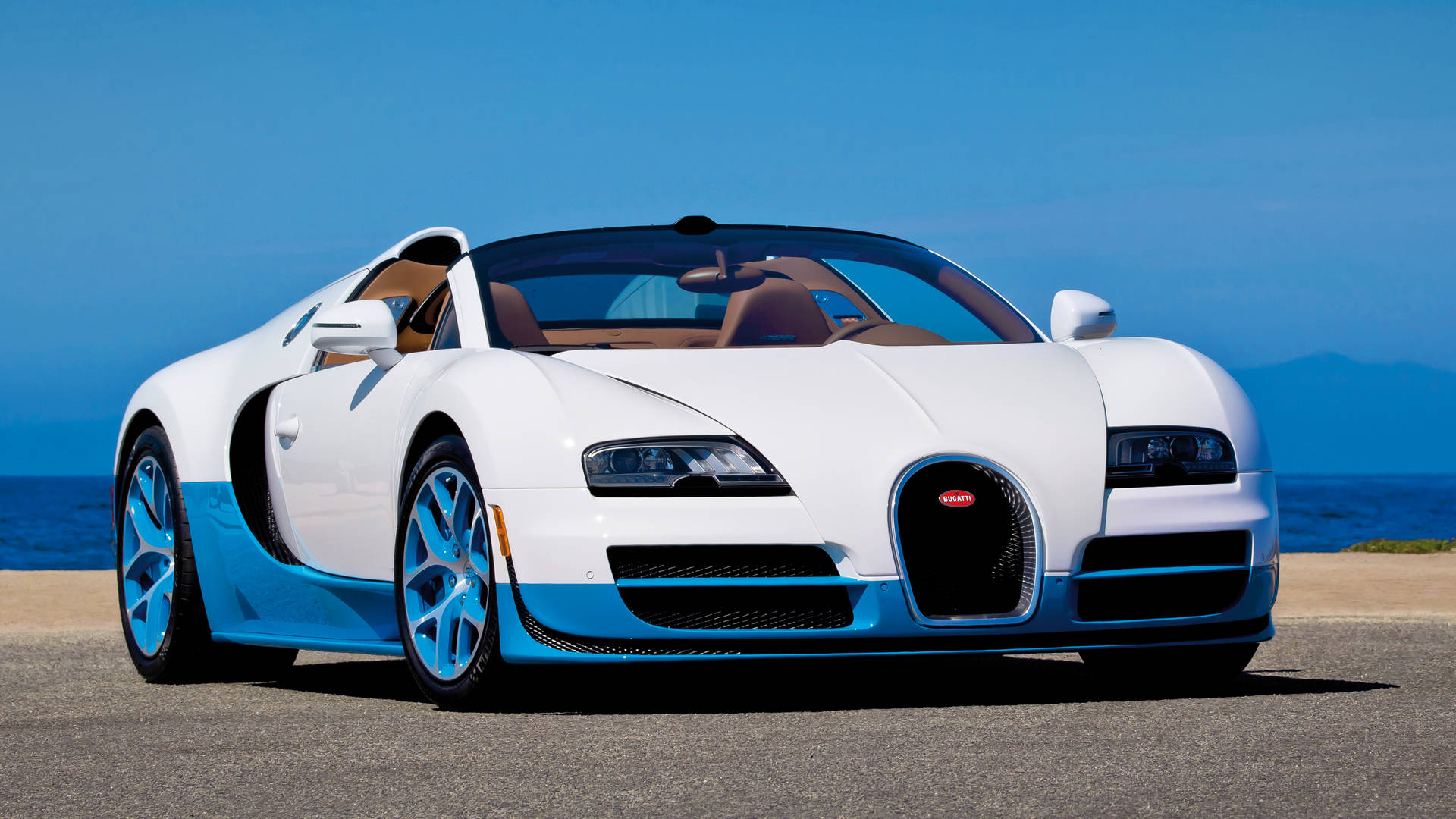 Blue White Cool Bugatti Veyron Wallpaper