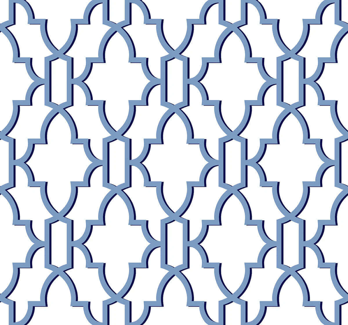 Blue White Geometric Pattern Wallpaper