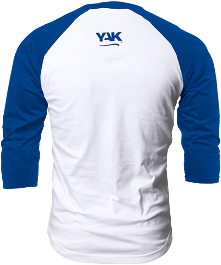 Blue White Long Sleeve Y A K Shirt PNG