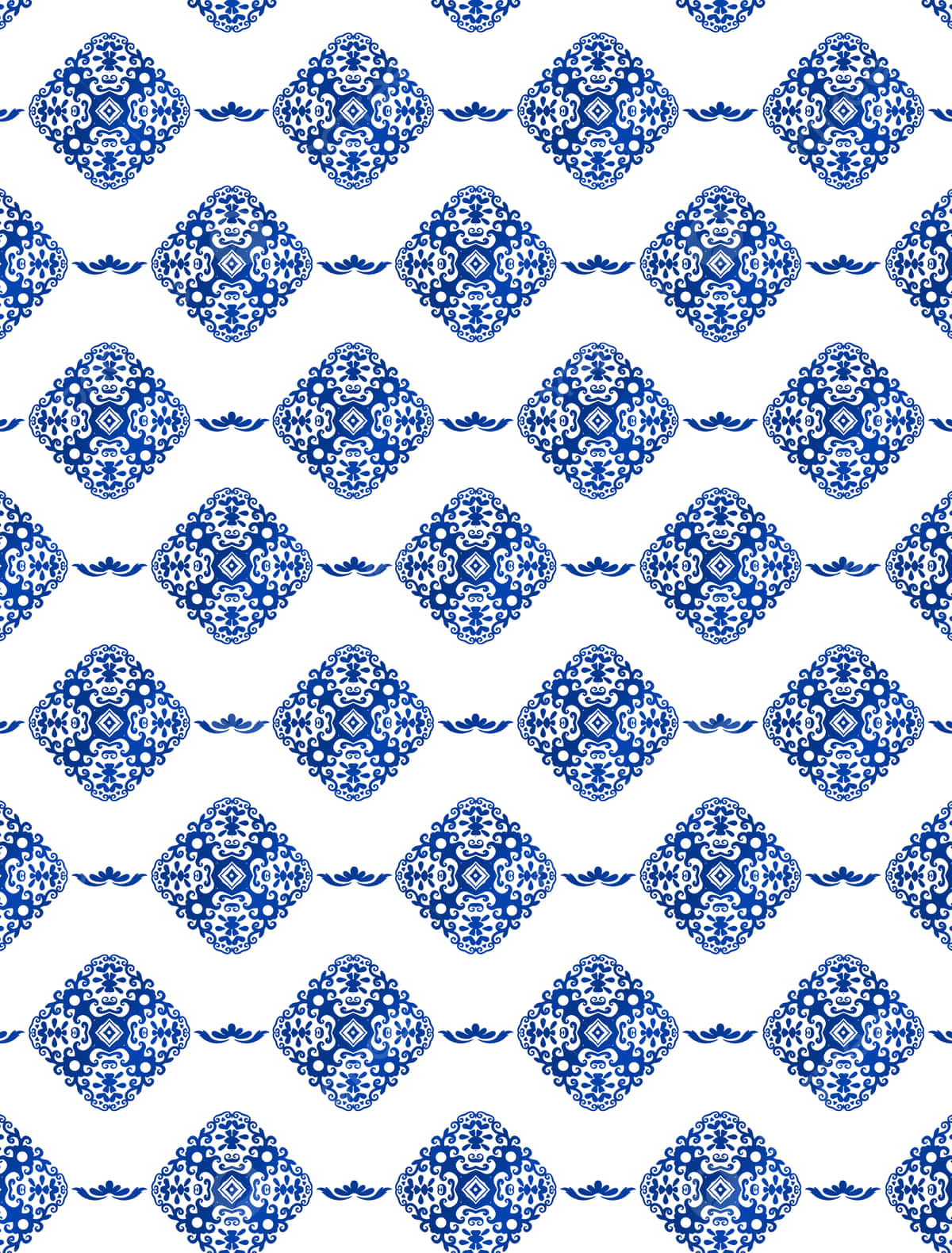 Blue White Porcelain Pattern Wallpaper