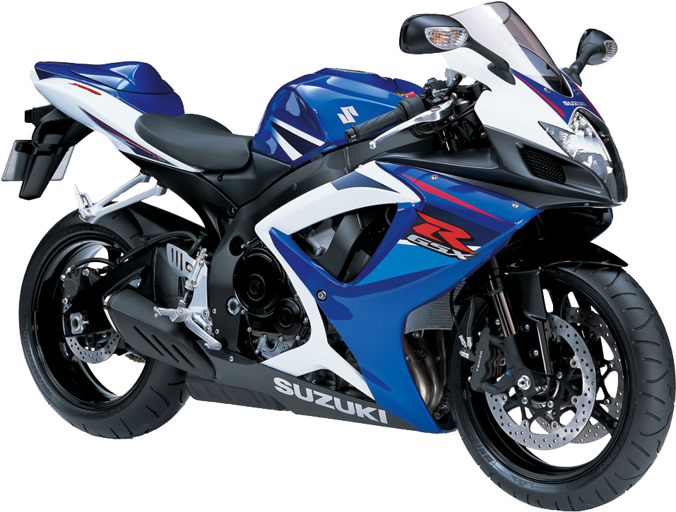 Blue White Suzuki Sportbike PNG