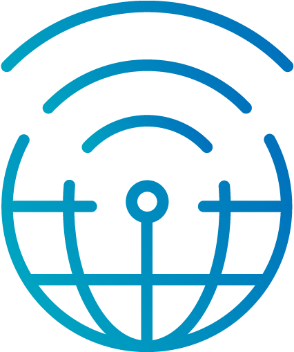 Blue Wifi Anchor Graphic PNG