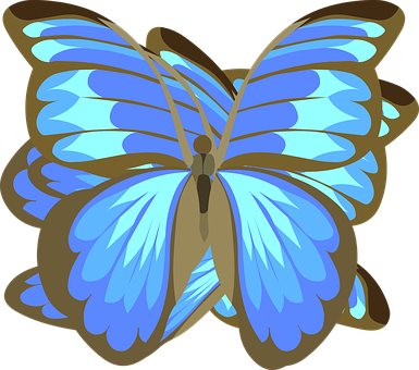 Blue Winged Butterfly Illustration PNG