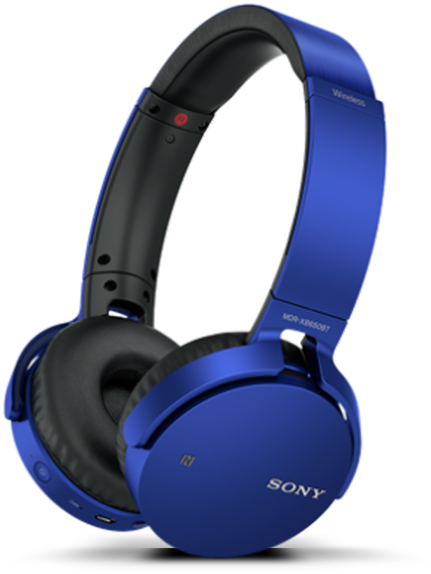 Blue Wireless Over Ear Headphones PNG