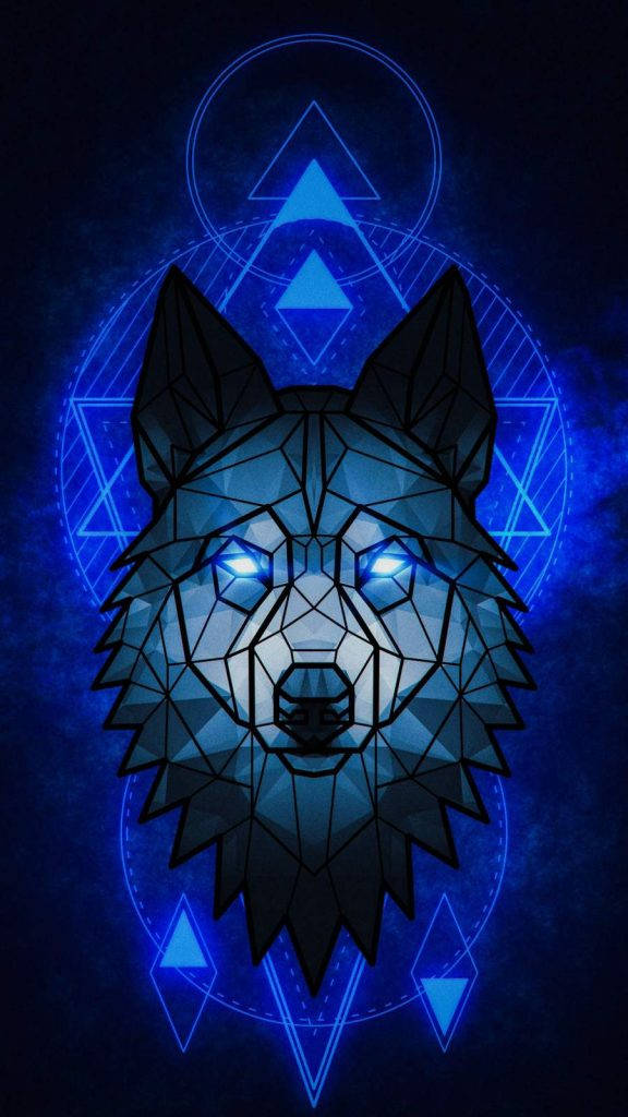 Download Blue Wolf Geometric Art Wallpaper 