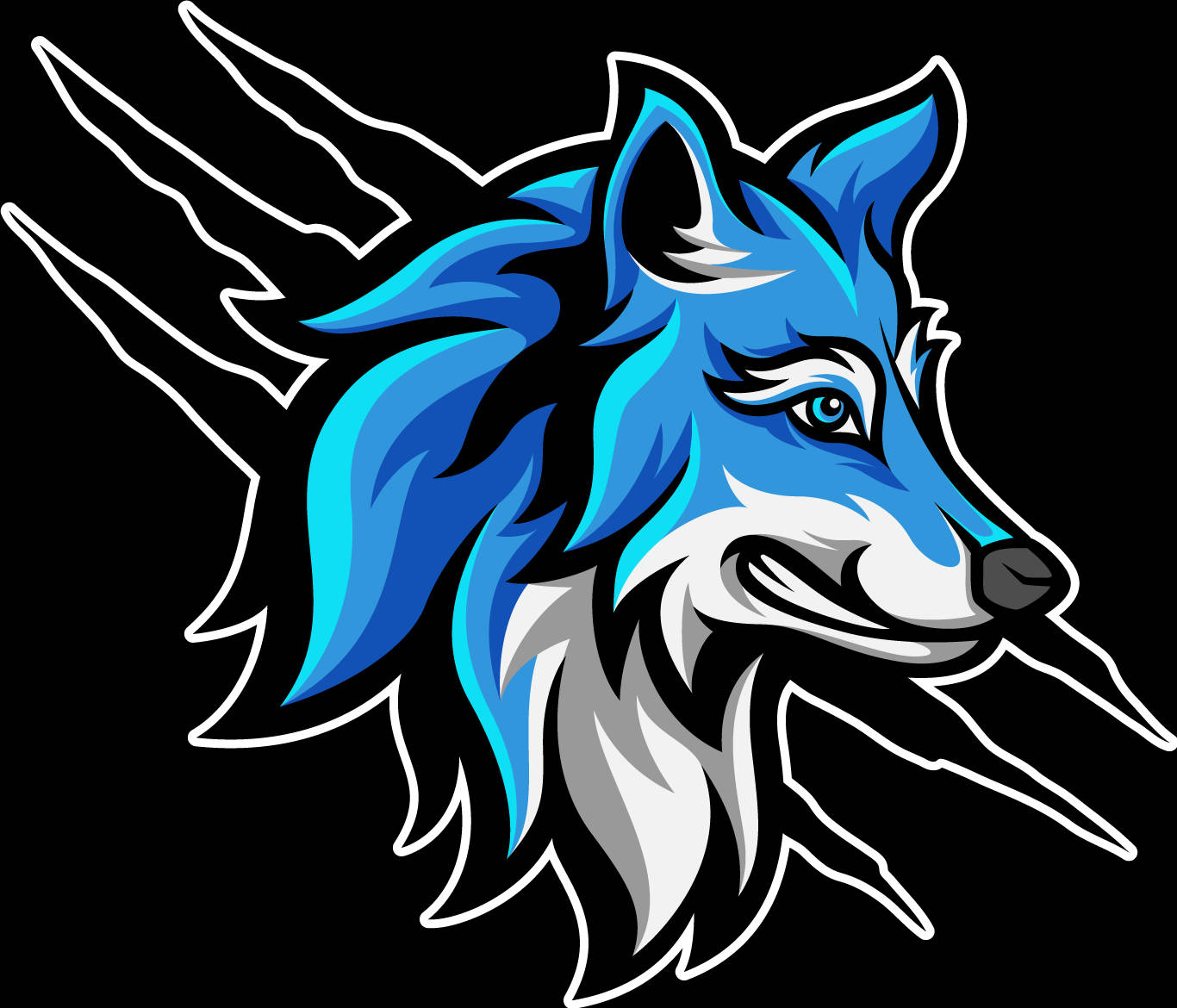 Artevetorial Do Lobo Azul Papel de Parede