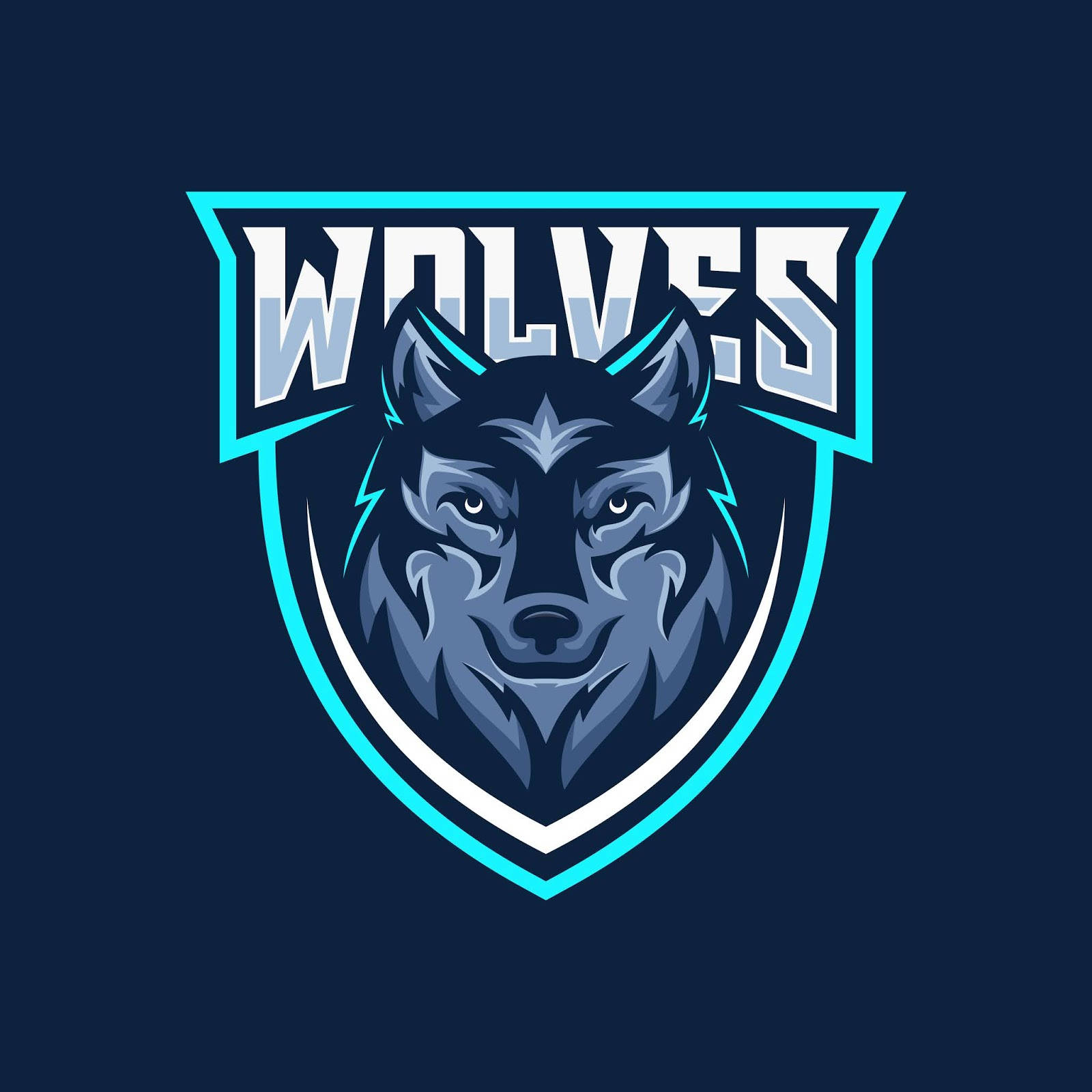 Blue Wolf Vector Art Logo Wallpaper